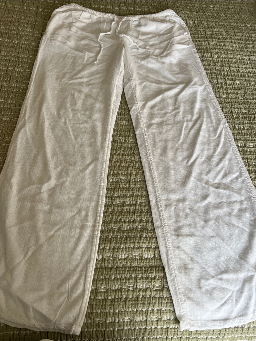 H&M White Drawstring Lounge Pants